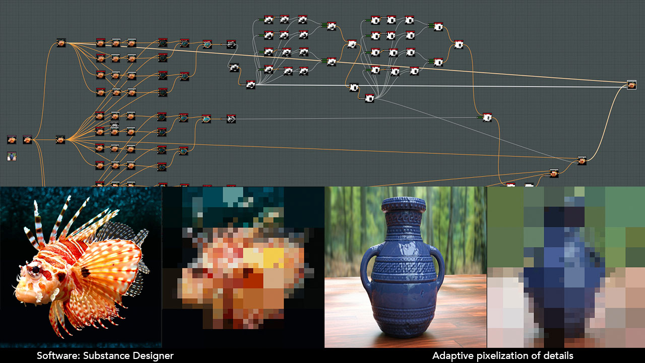 Adaptive pixelization of details